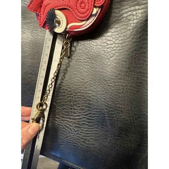 Fossil RED DRAGON 4” Sofia Coin Pouch LLUNAR ROCK Brand New Zip Gold Chain RARE - Picture 13 of 14